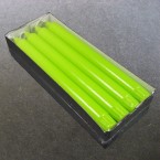 Pack of 8 x 24cm Kiwi / Lime Green Stearin Classic Dinner Candles